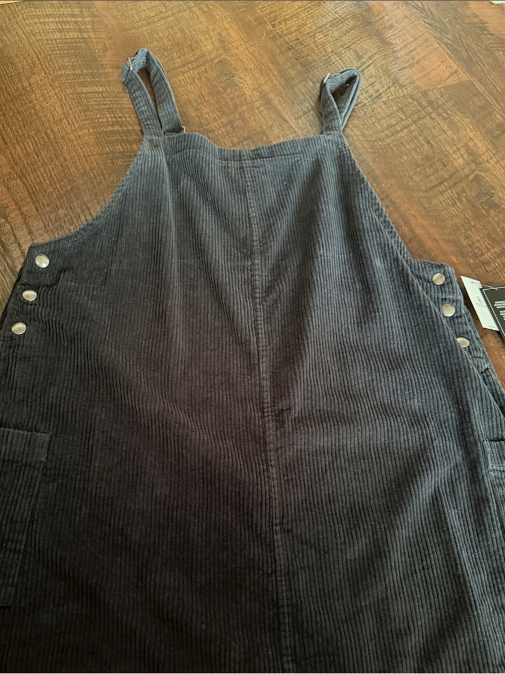 Volcom Black Corduroy Pinafore Dress